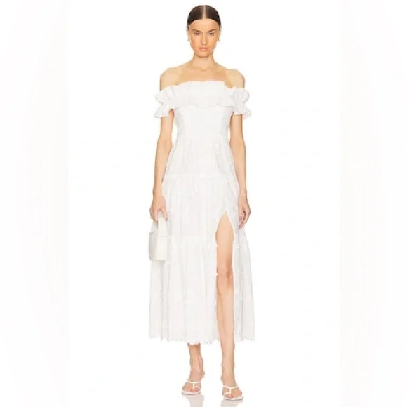 Astr White Off-Shoulder Midi Dress - Picture 2 of 10